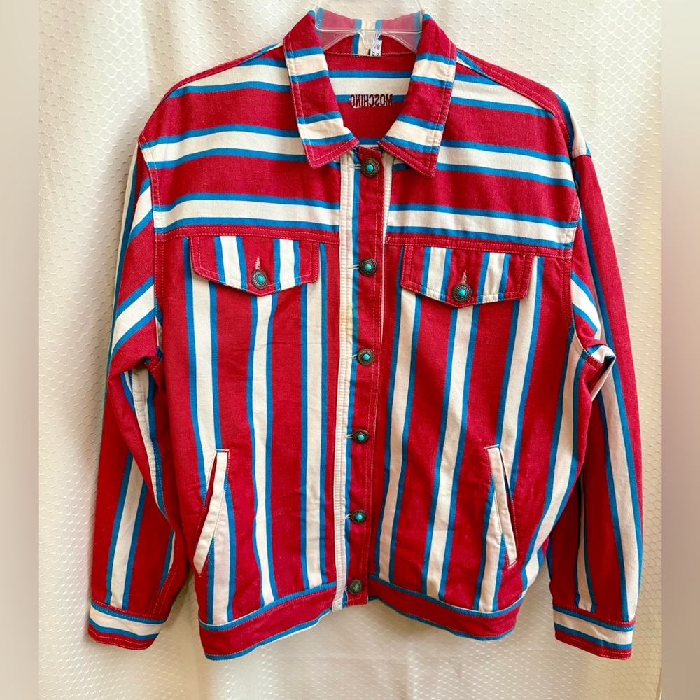 🔴 MOSCHINO colorful denim jacket oversized